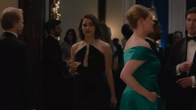 Oscar De La Renta Silk-Georgette Halter Bow Gown worn by Rachel Friedman (Alexandra Turshen) as seen in Partner Track (S01E09)