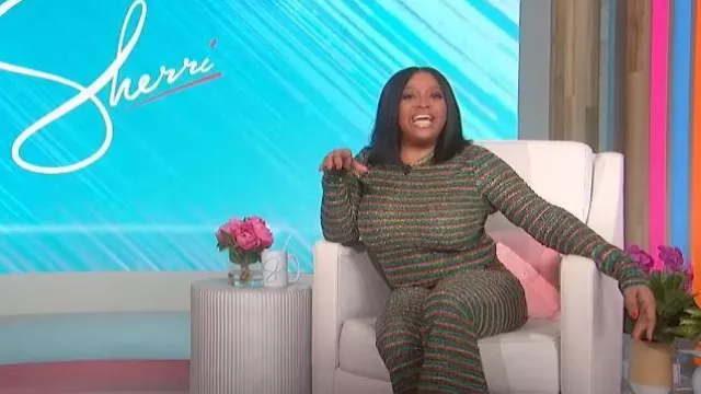 Bruce Glen Disco Striped Metallic Top worn by Sherri Shepherd as seen in Sherri on February 20, 2023