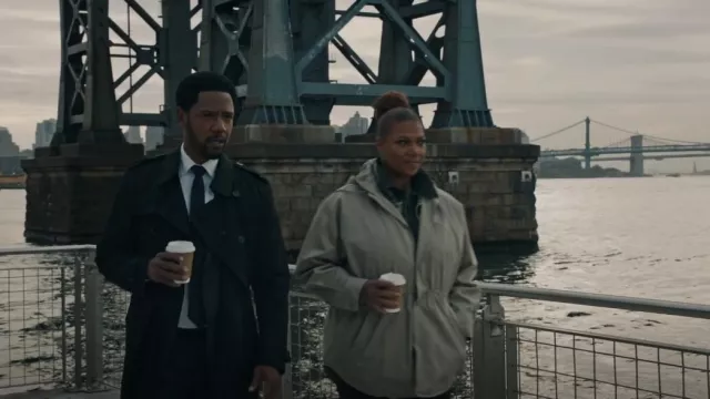 Balenciaga Hooded Parka Shirt worn by Robyn McCall (Queen Latifah) as seen in The Equalizer (S03E08)