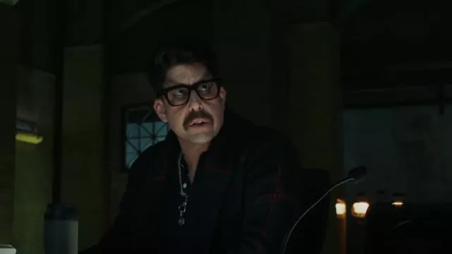 Ralph Lauren Plaid Wool Linen Cardigan worn by Harry Keshegian (Adam Goldberg) as seen in The Equalizer (S03E08)