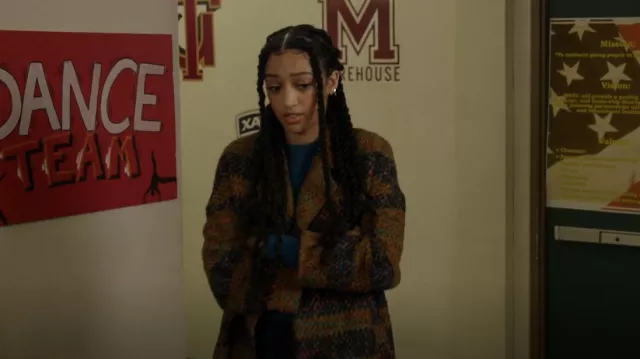 Zara Textured Wool Blend Coat worn by Olivia Baker (Samantha Logan) as seen in All American (S05E12)