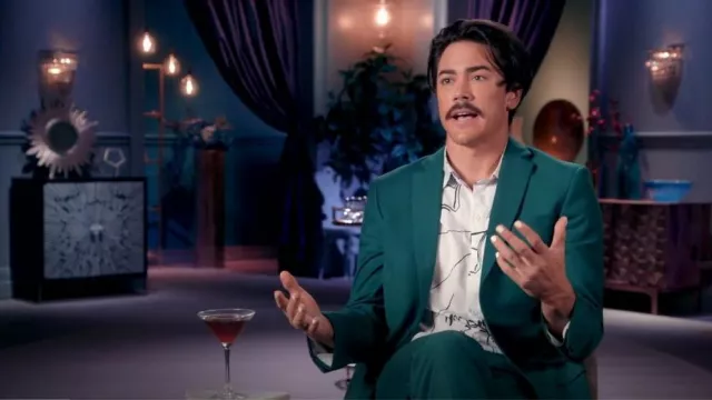 Noak Pre­mi­um Wool-rich Skin­ny suit Pants worn by Tom Sandoval as seen in Vanderpump Rules (S10E01)