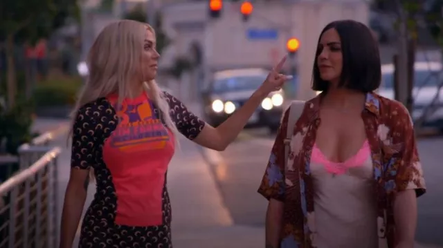 Marine Serre Moon Printed Crewneck T-Shirt worn by Lala Kent as seen in Vanderpump Rules (S10E01)