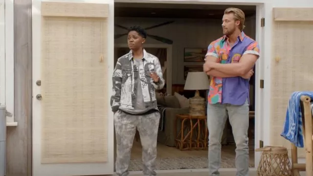 Off-White x Pablo Tomek Printed Denim Jacket worn by Tamia 'Coop' Cooper (Bre-Z) as seen in All American (S04E20)