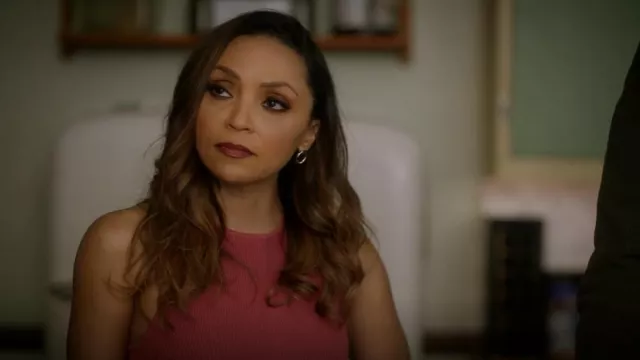 Babaton Sculpt Knit Racer Tank in Rhodon Pink worn by Cecile Horton (Danielle Nicolet) as seen in The Flash (S08E10)
