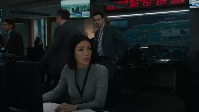 Club Monaco Cashmere Ribbed Sweater worn by Analyst Elise Taylor (Vedette Lim) as seen in FBI (S05E13)