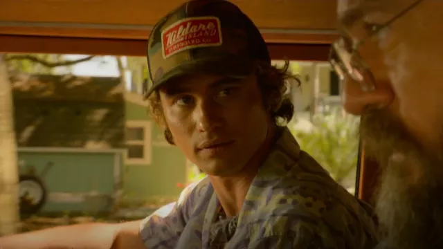 Flairking Hildare Island Surfboard Co Camo Hat Cap worn by John B Routledge (Chase Stokes) as seen in Outer Banks TV series (Season 3 Episode 4)