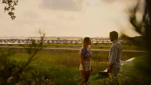 American Eagle Ne(x) t Level Super High-Waisted Denim Short worn by Sarah Cameron (Madelyn Cline) as seen in Outer Banks (S03E08)