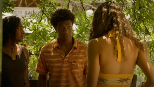 Howler Brothers Ranchero Polo Shirt In Illusion Clay worn by Pope Heyward (Jonathan Daviss) as seen in Outer Banks (S03E08)