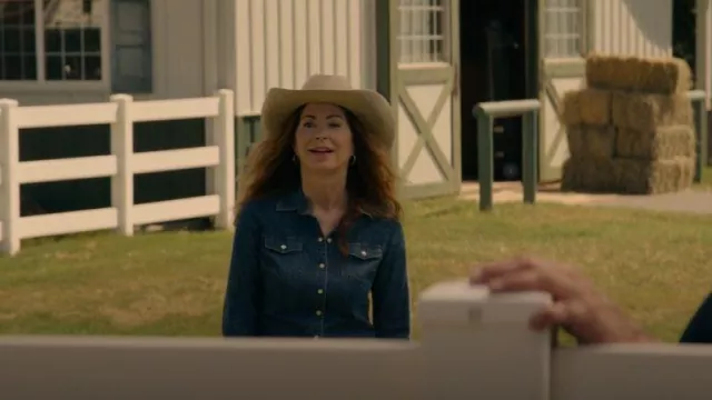 Levis Ultimate Western Denim Shirt worn by Margaret Devereaux (Dana Delany)  as seen in Tulsa King (S01E09) | Spotern