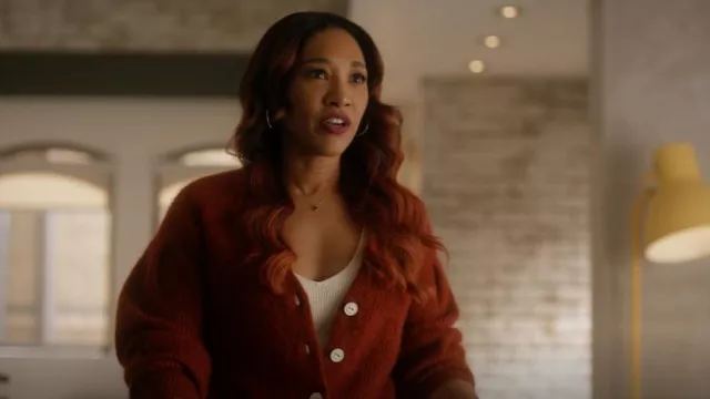 Rag & Bone Liana Cardigan in Rust worn by Iris West-Allen (Candice Patton) as seen in The Flash (S08E19)