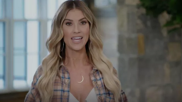 Free People Happy Hour Plaid Shirt worn by Christina El Moussa as seen in Christina in the Country (S01E06)