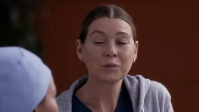 Kris Nations Hexagon Hinged Huggie Hoop Earrings Gold Vermeil worn by Dr. Meredith Grey (Ellen Pompeo) as seen in Grey's Anatomy (S19E07)