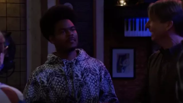Veinte sudaderas con capucha de piña Monreal usadas por Carter (Julian Gant) como se ve en Call Me Kat (S03E15)