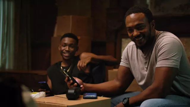 Beats Pill+ Wireless Speaker used by Frank Presley (Anthony Mackie) as seen in We Have a Ghost