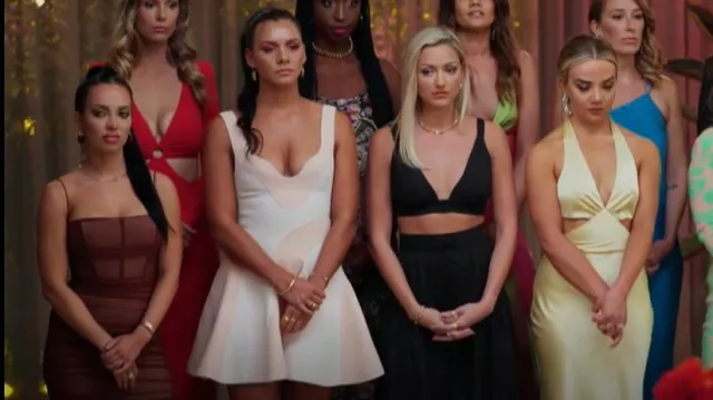 Acler Gow­er Dress worn by Eboni Burling as seen in The Bachelor Australia (S10E05)