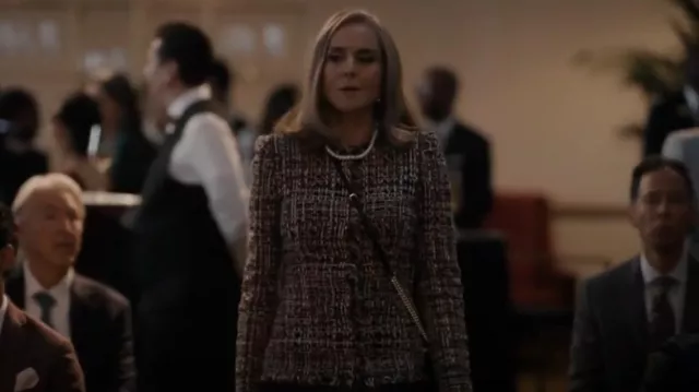 Alexander McQueen Wish­ing Tree Tweed Jack­et worn by Fran Nicoletti (Polly Draper) as seen in The Company You Keep (S01E02)