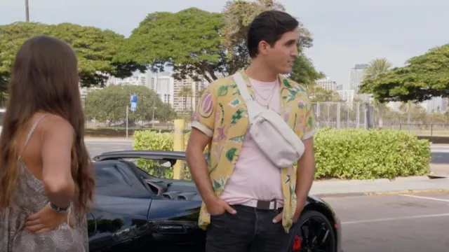 Zara Pommegranate Print Shirt worn by Shane Whelan (Josh Stamberg) as seen in Magnum P.I. (S05E03)