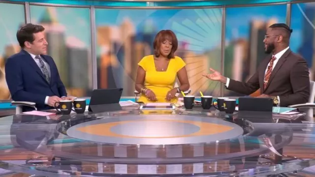 Robe Dolce & Gabbana Cady Midi portée par Gayle King vue dans CBS Mornings le 27 février 2023