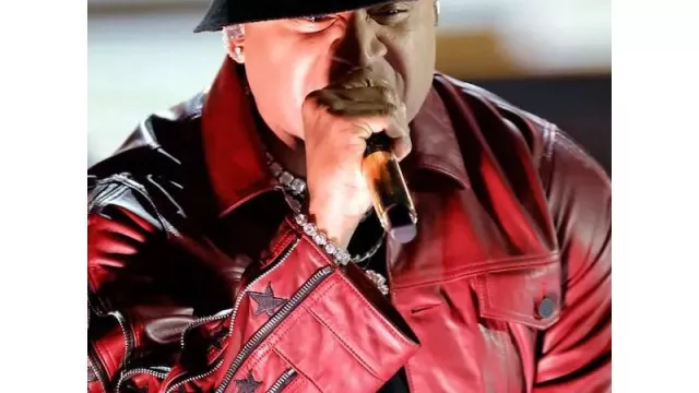 Red Leather Jacket and Pants set worn by LL Cool J for his live performance at 2023 Grammy Awards 
