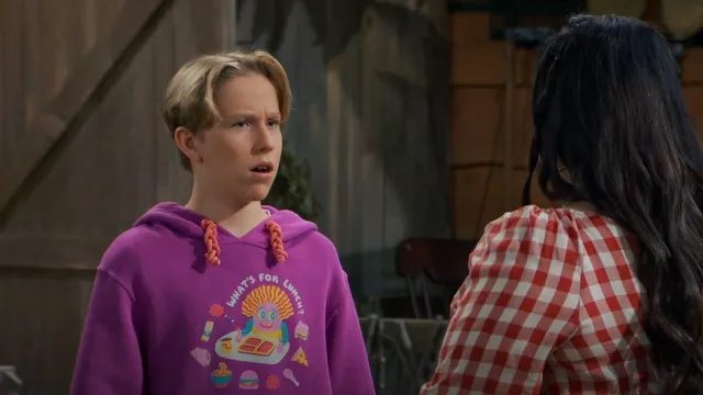 Mokuyobi What's For Lunch Hoodie worn by Jake(Luke Busey) as seen in BUNK'D (S06E17)