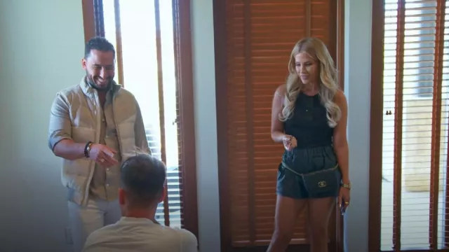 Superdown Kiki Faux Leather Shorts worn by Tracy Tutor as seen in Million Dollar Listing Los Angeles (S14E11)