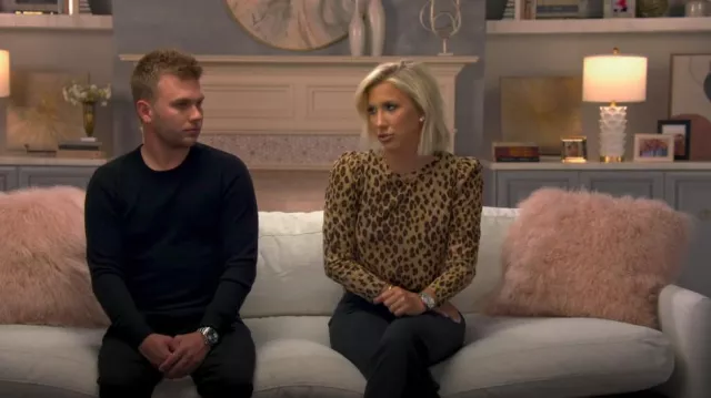 Veronica Beard Porter Leopard-Print Cotton Tee worn by Savannah Chrisley as seen in Chrisley Knows Best (S10E03)