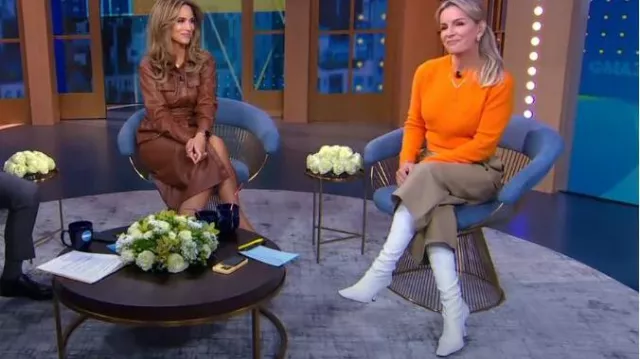 Proenza Schouler Ruched Over The Knee Boots worn by Jennifer Ashton as seen in Good Morning America on March 1, 2023