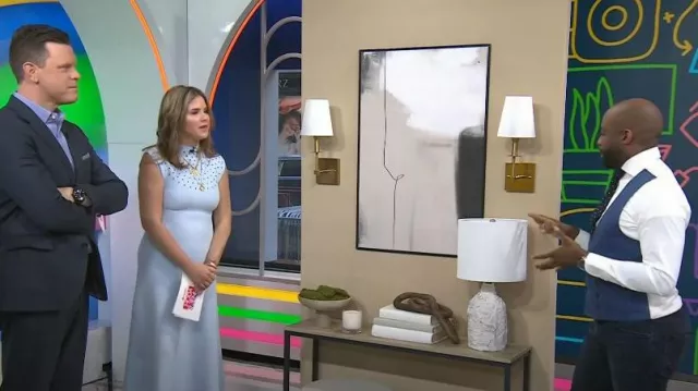 Lela Rose Knit Diamond-Shaped Eyelet Midi-Dress worn by Jenna Bush Hager as seen in Today with Hoda & Jenna on March 1, 2023