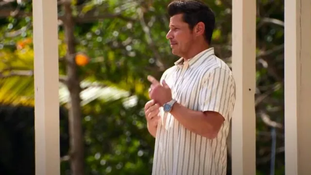 Vince Stripe Short Sleeve Button-Up Shirt worn by Nick Lachey as seen in Perfect Match (S01E01)