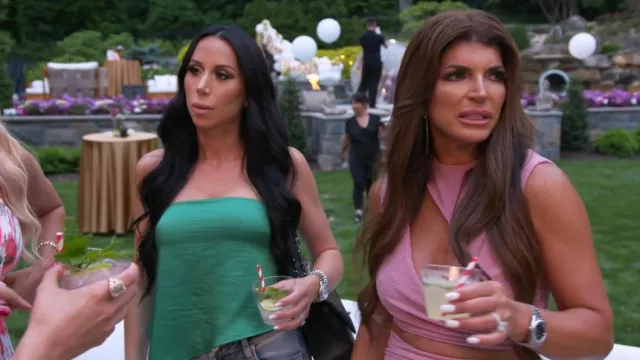 Superdown Cora Asymmetrical Top worn by Rachel Fuda as seen in The Real Housewives of New Jersey (S13E04)