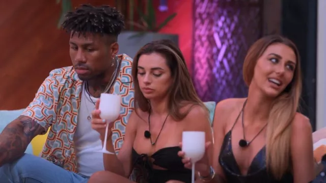 Charlotte Russe Urban Resort Multicolour Print Button Up Shirt worn by Dom Gabriel as seen in Perfect Match (S01E10)