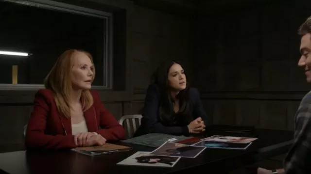 Veronica Beard Newport Scoop-Neck Long-Sleeve Top worn by Catherine Willows (Marg Helgenberger) as seen in CSI: Vegas (S02E15)