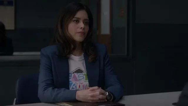 Zadig & Voltaire Vi­va Stud­ded-Star Blaz­er worn by Angela Lopez (Alyssa Diaz) as seen in The Rookie (S05E14)