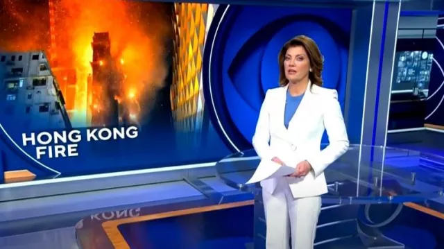 Veronica Beard Judy Flare Hem Pants worn by Norah O'Donnell as seen in CBS Evening News on March 2, 2023
