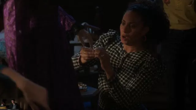 Ulla Johnson Blair Gingham-print Puff-sleeve Top worn by Regina Howard (Christina Moses) as seen in A Million Little Things (S05E03)