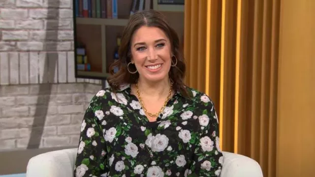 L’Agence Nina Chemisier porté par Sarah Gelman vu dans CBS Mornings le 1er mars 2023