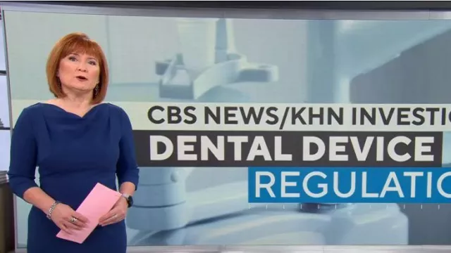 Robe fourreau à manches trois quarts à col rond ceinturé portée par Anna Werner comme vu dans CBS Mornings le 2 mars 2023