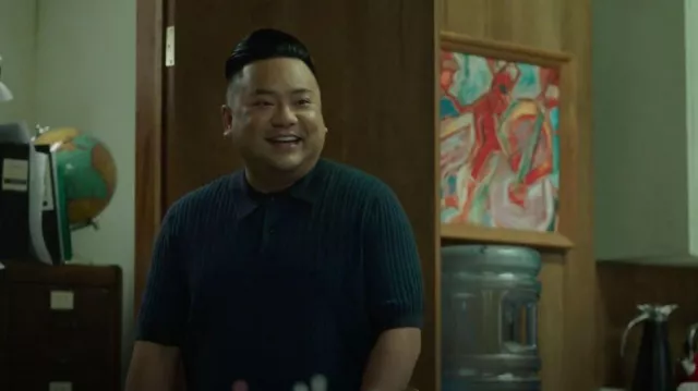 Ted Baker Peeble Polo Top worn by Andrew Pham(Andrew Phung) as seen in Run the Burbs(S02E07)
