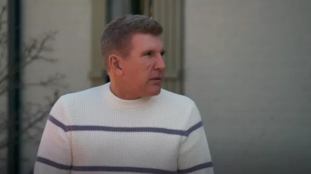 Theory Gary Crew Striped Cashton Sweater worn by Todd Chrisley as seen in Chrisley Knows Best (S10E04)