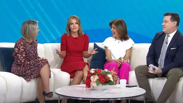 Dolce & Gabbana Ruffled Short-Sleeve Blouse worn by Savannah Guthrie as seen in Today on March 10, 2023