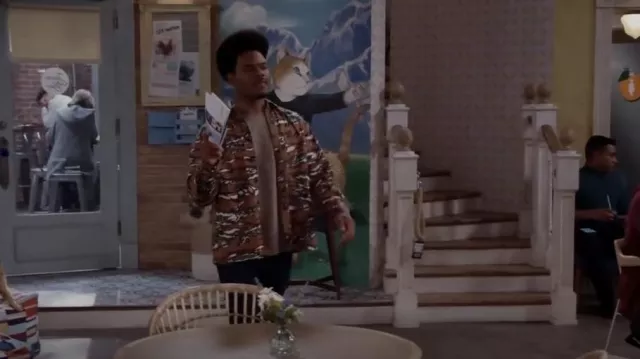 Topman Over­shirt In Tiger Camo worn by Carter (Julian Gant) as seen in Call Me Kat (S03E17)