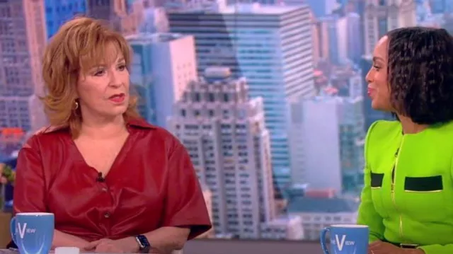 Nanushka Thora Vegan-Leather Short-Sleeve Top worn by Joy Behar as seen in The View on March 9, 2023