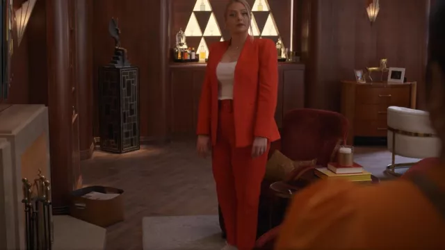 Zara Belted Trousers worn by Lexi (Lauren Ash) as seen in Not Dead Yet (S01E06)