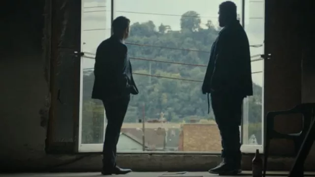 Emporio Armani Two-Piece Tailored Suit worn by Mike McLusky (Jeremy Renner) as seen in Mayor of Kingstown (S02E09)