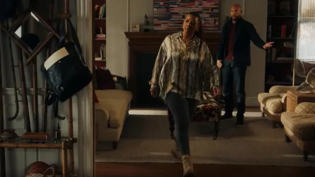 Brunello Cucinelli Suede Com­bat Boots worn by Robyn McCall (Queen Latifah) as seen in The Equalizer (S03E11)