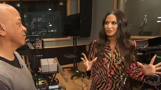 Nadine Merabi Kendra Tiger Blazer worn by Rocsi Diaz as seen in Good