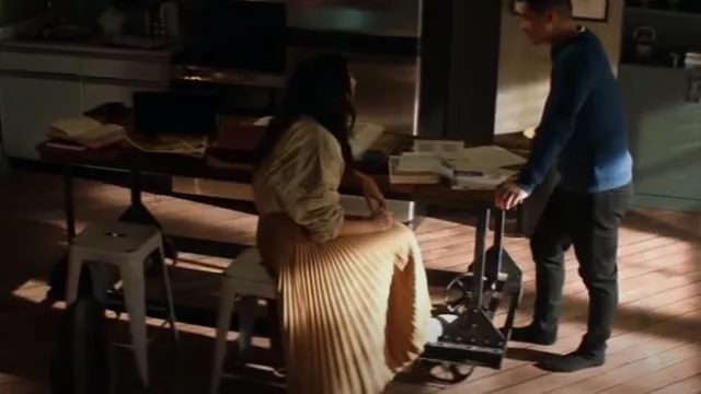 Joseph Pleated Asymmetric Skirt worn by Nicky Shen (Olivia Liang) as seen in Kung Fu (S03E11)