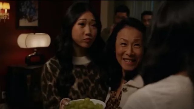 Ganni Leopard Sweater worn by Althea Shen (Shannon Dang) as seen in Kung Fu (S03E12)