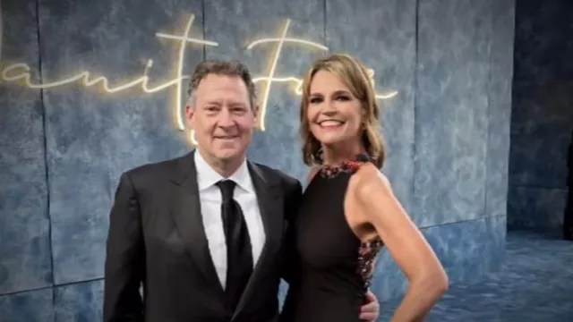 Oscar de la Renta Floral Crystal-Embroidered Halterneck Gown worn by Savannah Guthrie as seen in Today on March 13, 2023